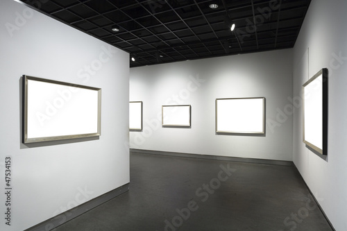 empty frames in museum