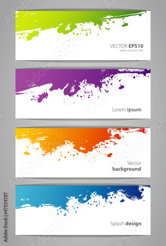 Set of color stickers with splash