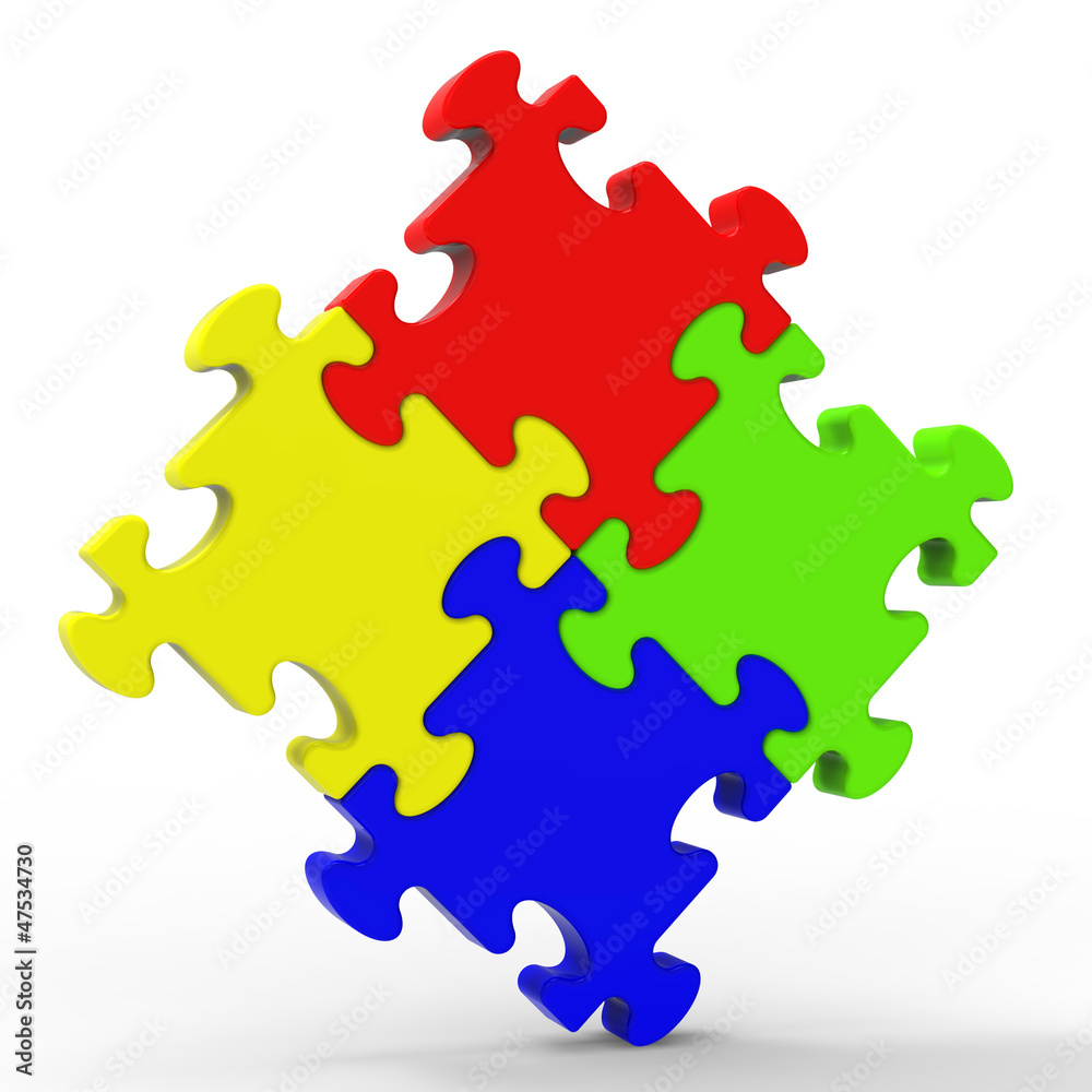 Multicolored Puzzle Square Showing Union Multicolored Puzzle Square Showing Union