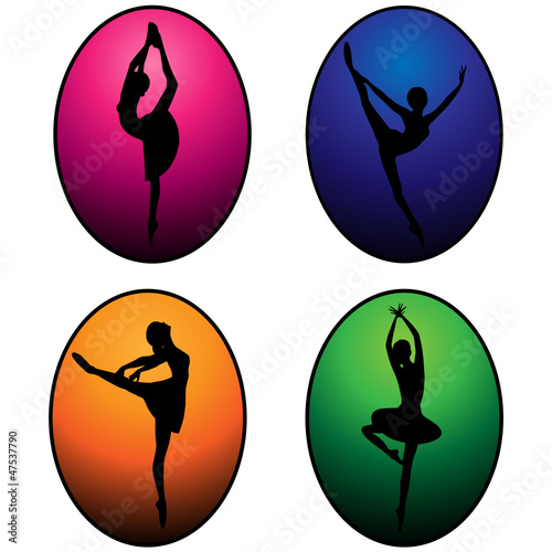 Ballet dancers silhouettes