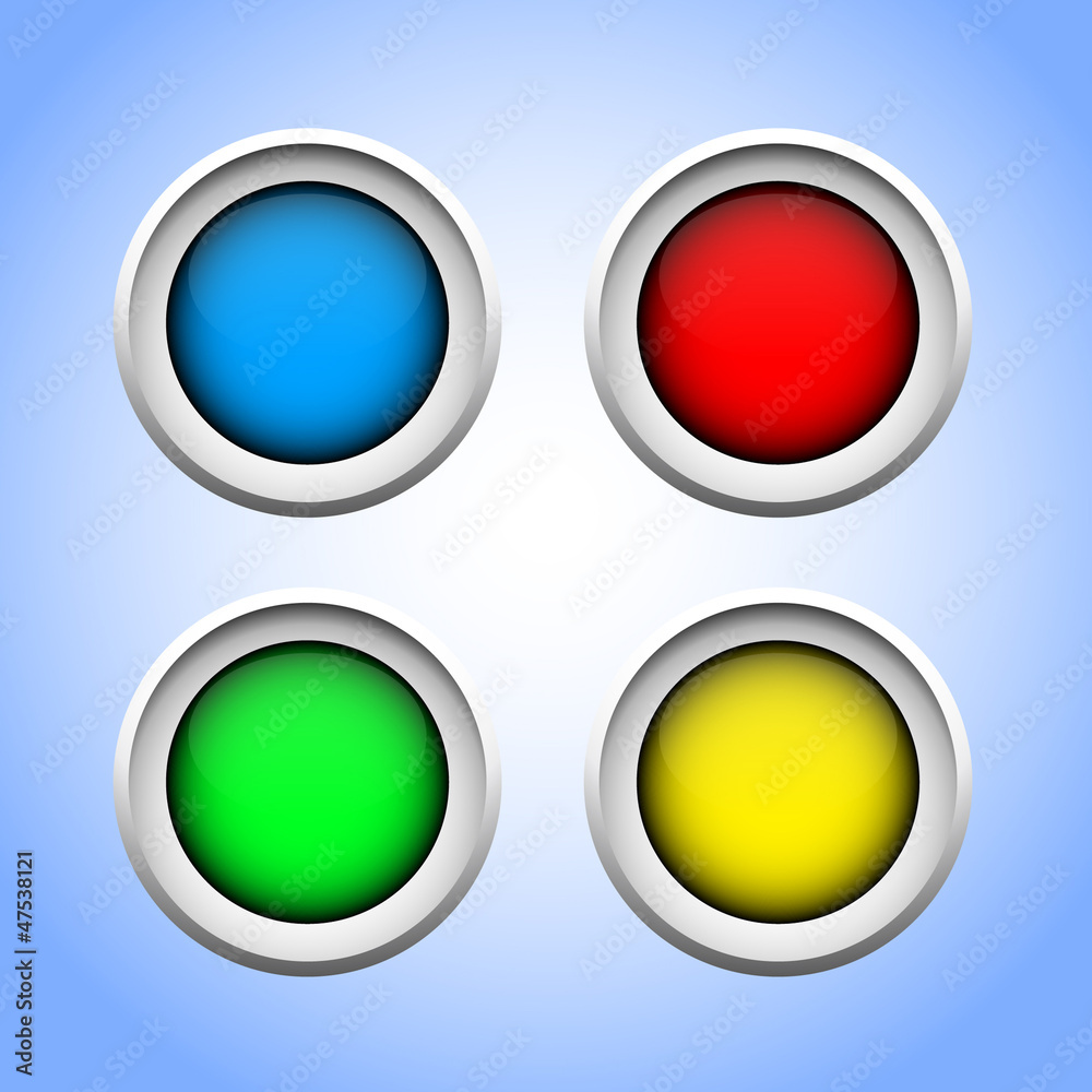 Set of round buttons with glossy effect for web using. Set of round buttons with glossy effect for web using.