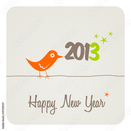 happy new year 2013 with bird 2