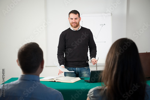 Professor teaching a graphic