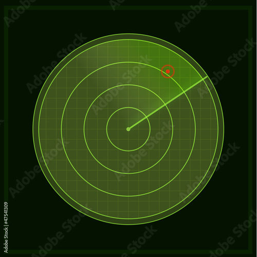 green radar screen - vector, eps10