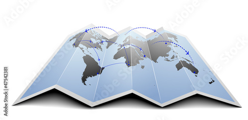 world map flight routes