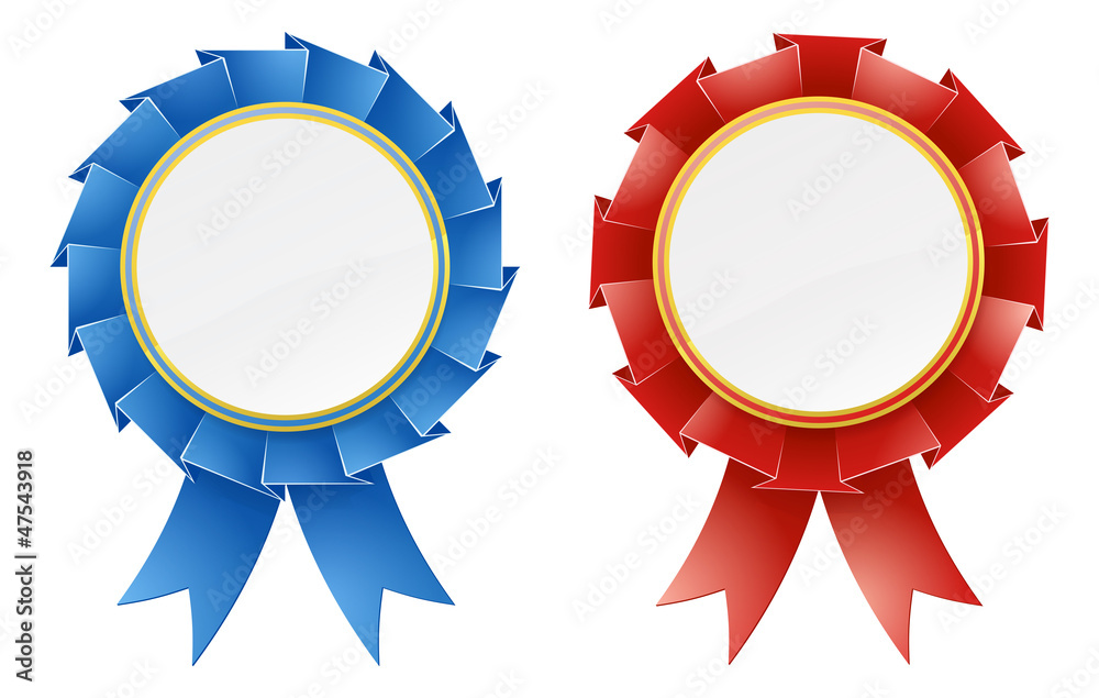 Red and blue rosettes