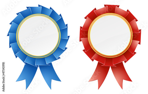 Red and blue rosettes photo