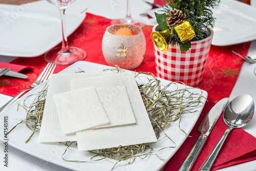 Christmas Eve wafer on the table