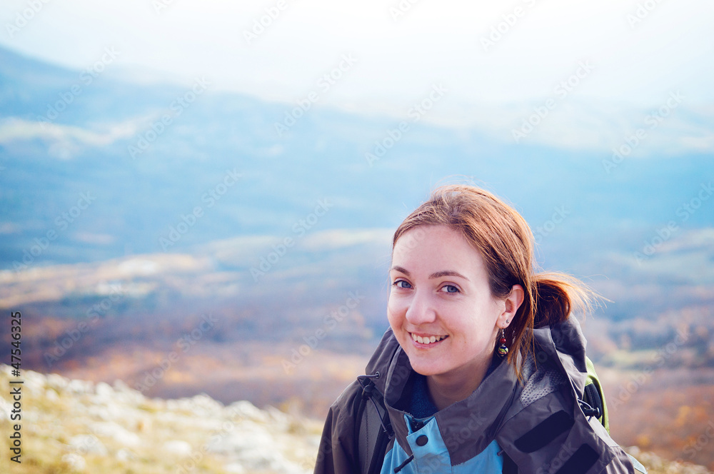 Young woman hiking
