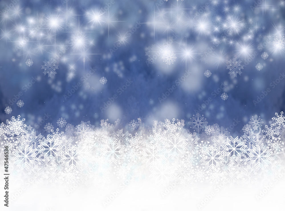 Winterzauber, Weihnachtszeit, Schnee und Sterne