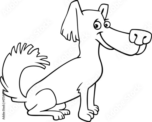 little shaggy dog cartoon for coloring book