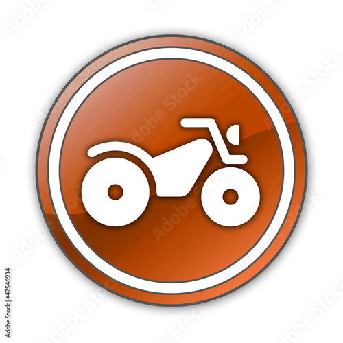 Orange Glossy Button "All Terrain Vehicle Trail"