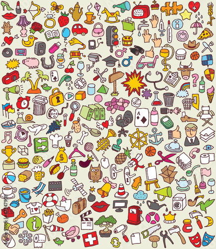 XXL Doodle Icons Set : collection of small illustrations