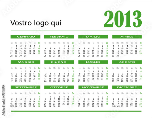 CALENDARIO BASIC ITALIA HORIZONTAL 2013