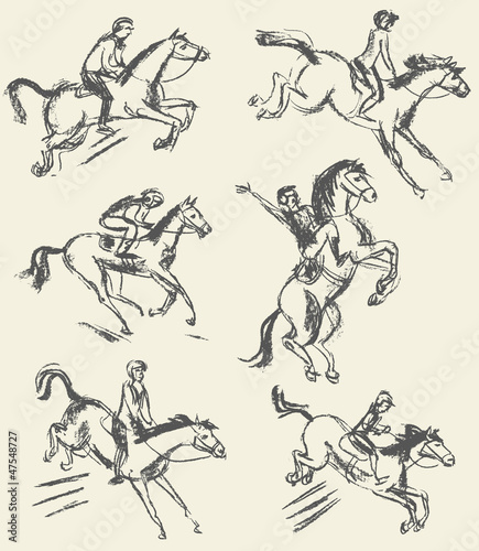 Equestrian sport - show jumping. Jockey riding a horse