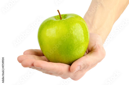 Man hand with apple