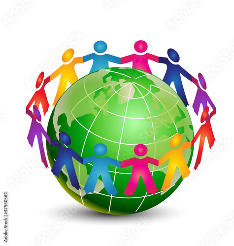 Happy people around world