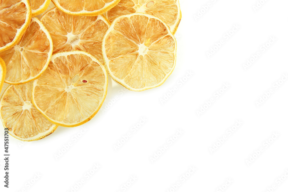 dried lemons isolated on white dried lemons isolated on white
