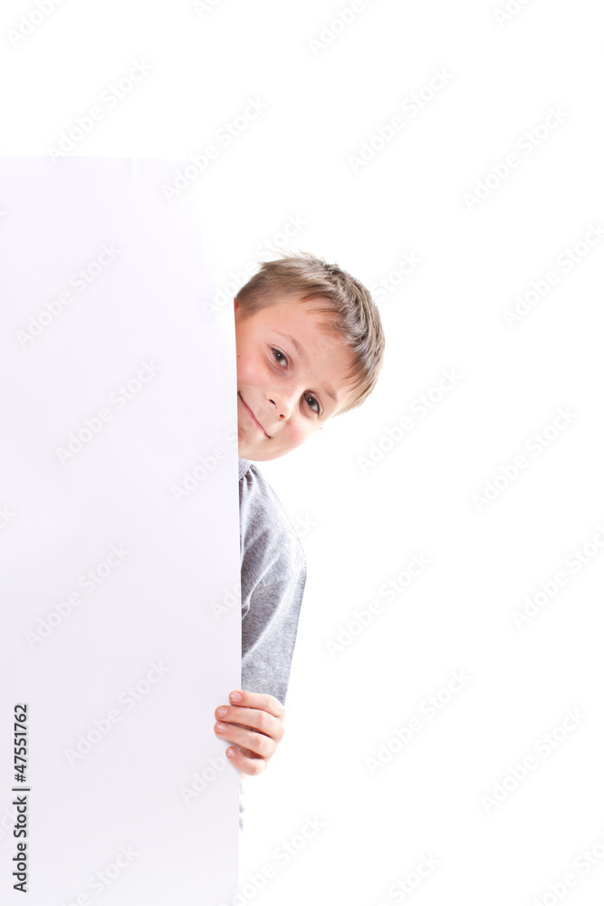 happy teenage boy holding a blank form happy teenage boy holding a blank form