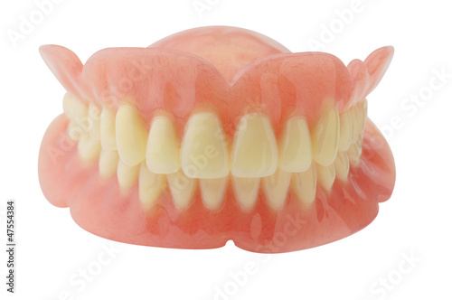 Denture with clipping path on white background