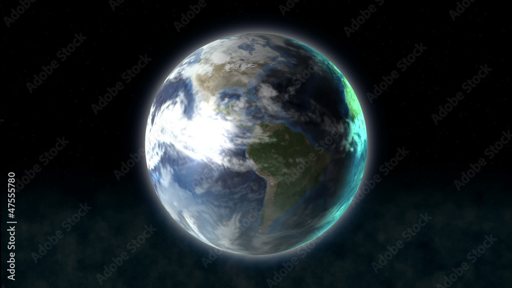 Digitally earth model turns on a white background Digitally earth model turns on a white background
