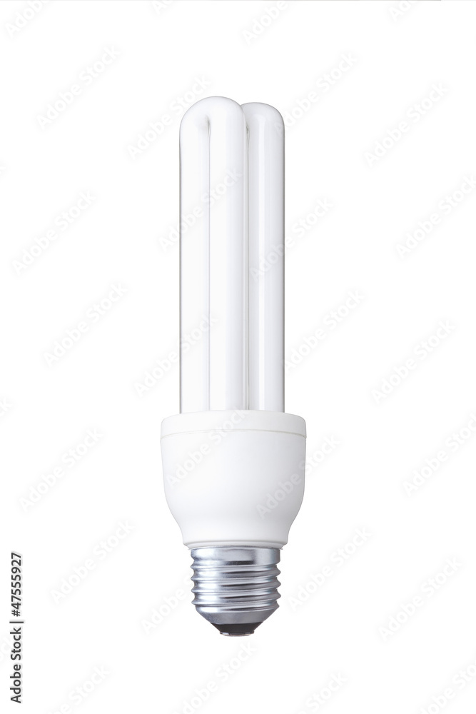 white energy saving light bulb, Realistic photo image white energy saving light bulb, Realistic photo image