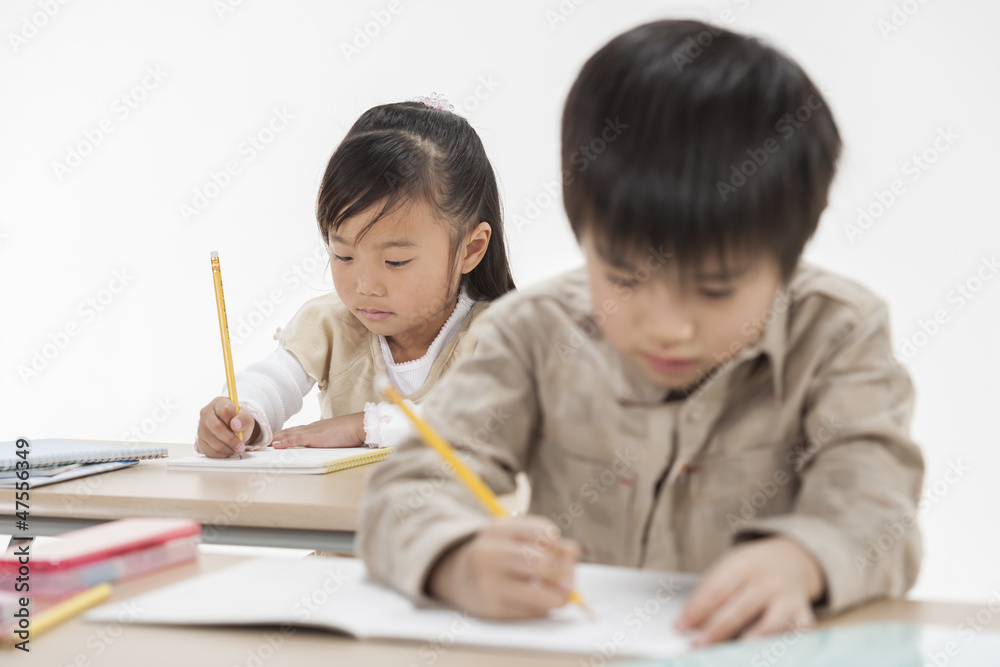 勉強をする子供たち 勉強をする子供たち