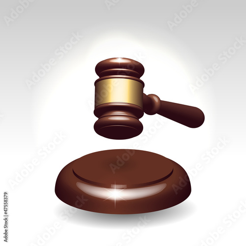 Wooden gavel as justice services symbol
