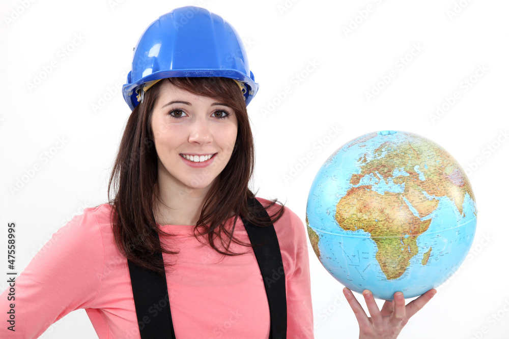 Woman with globe Woman with globe