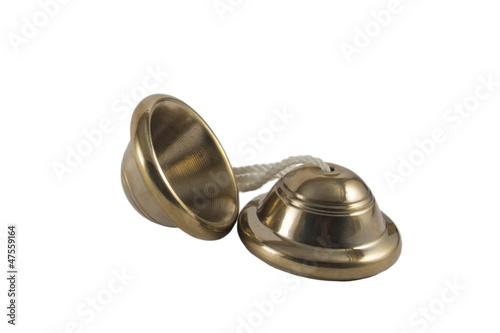 cup-shaped cymbals in white background