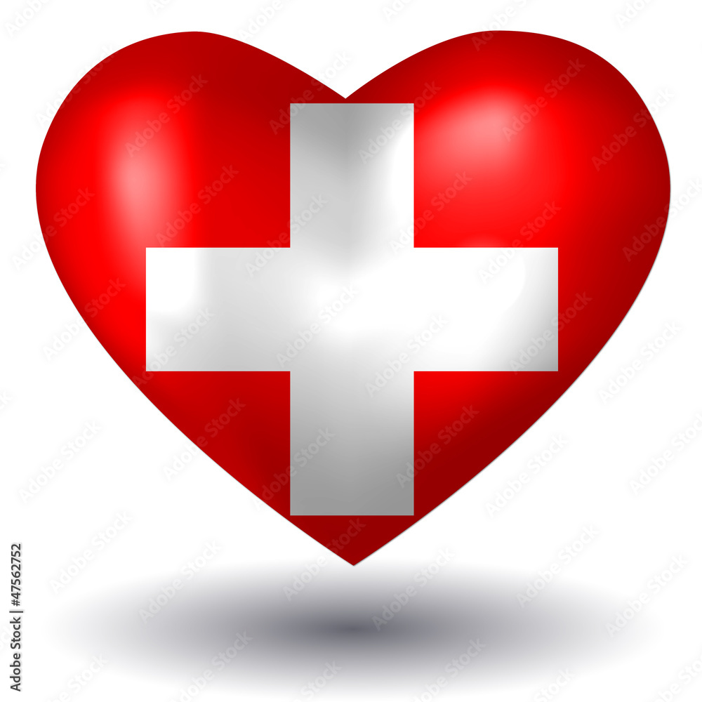 Obraz premium Herz mit Schatten - Schweiz