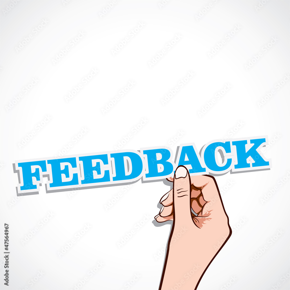 feedback word in hand stock vector feedback word in hand stock vector