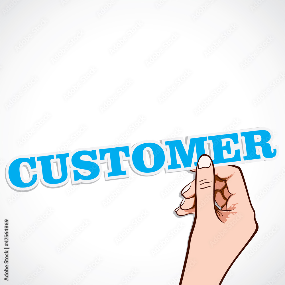 customer word in hand stock vector customer word in hand stock vector