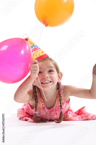 Little girl balloons