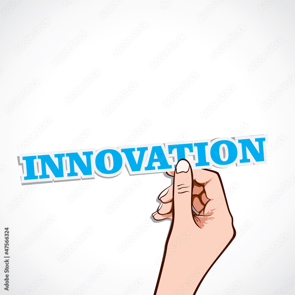 innovation word in hand stock vector innovation word in hand stock vector