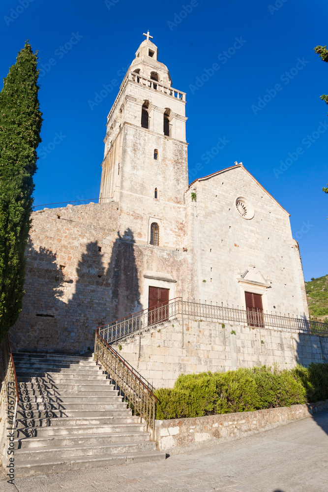 Fototapeta premium St. Nikola Church in Town of Komiza on Vis Island Off the Croati