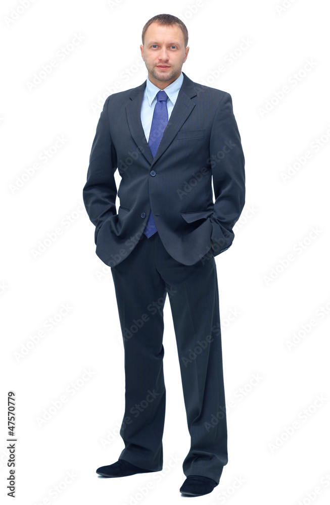 Young business man full body isolated on white background Stock Photo ...