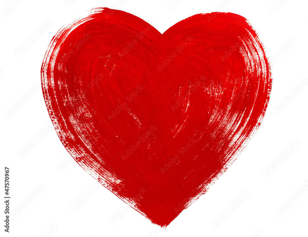 Obraz Miłość czerwonego serca. Farby olejne akrylowe.