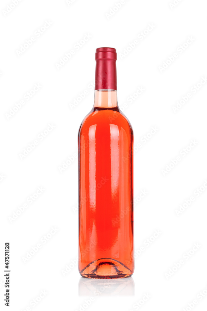 Bottle of rose wine isolated on white background Bottle of rose wine isolated on white background