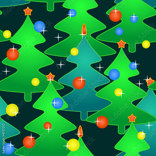 Seamless pattern with holidays christmas-trees