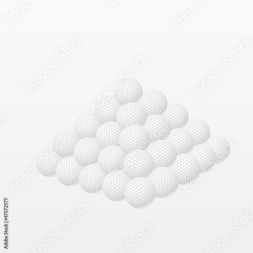 Golf balls made a pyramid