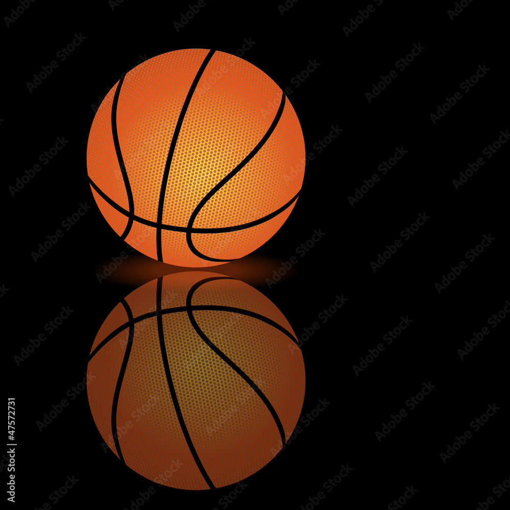Obraz premium Vector basketball on a smooth surface