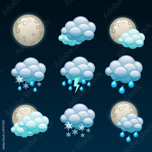 weather forecast icons-night