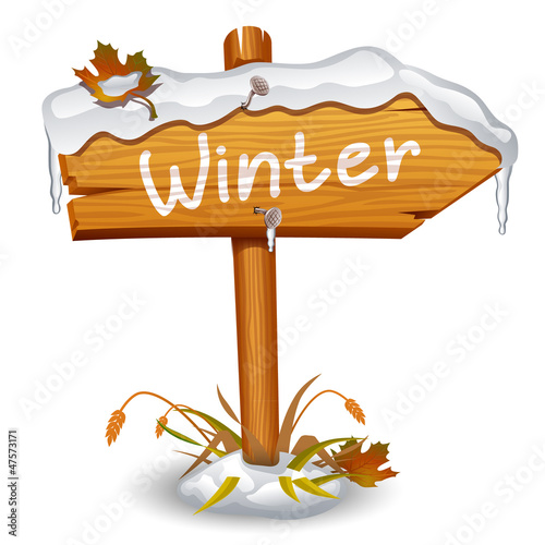 Winter wooden arrow board