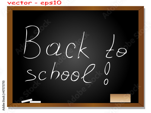 Vector conceptual black blackboard with text