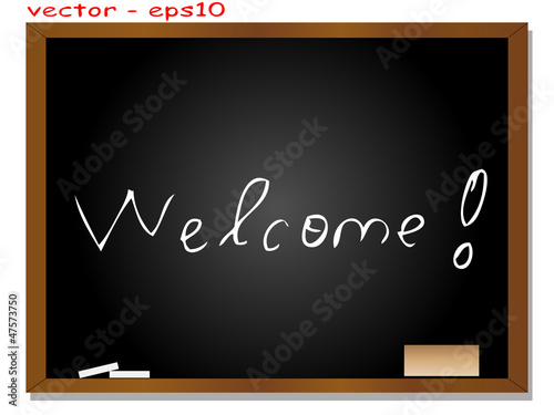 Vector conceptual black blackboard with text