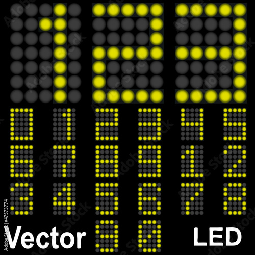 Vector conceptual collection font bright led isolated