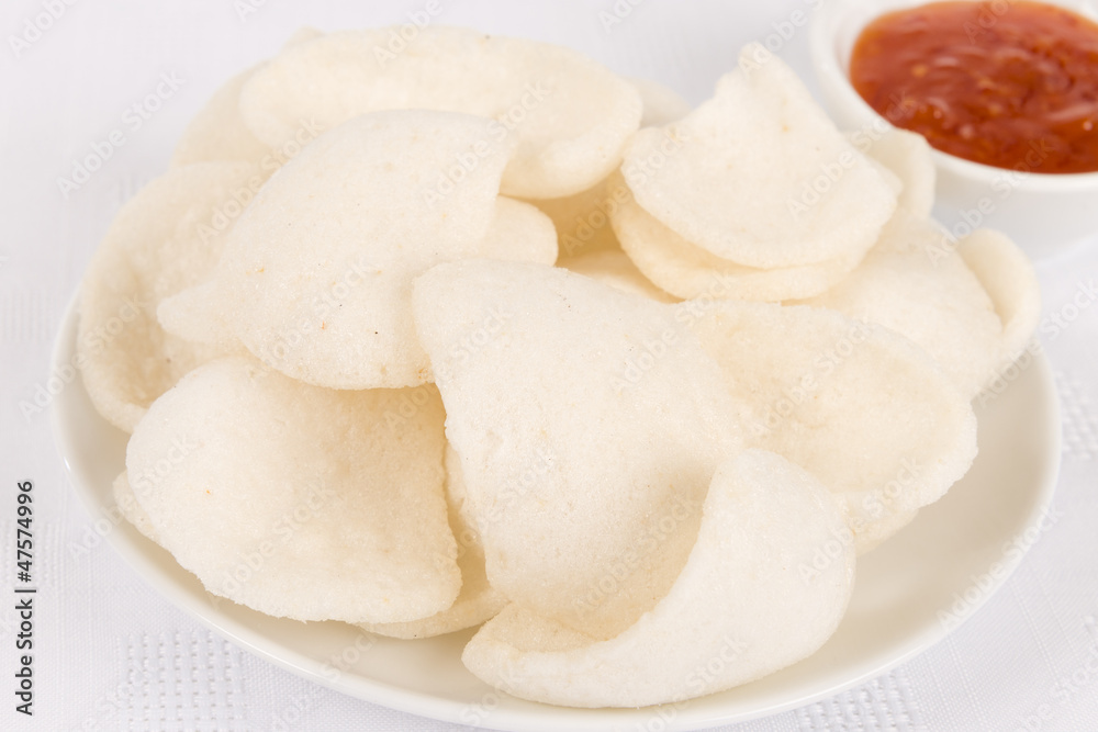 Prawn Crackers - Oriental prawn crisps & sweet chilli sauce dip