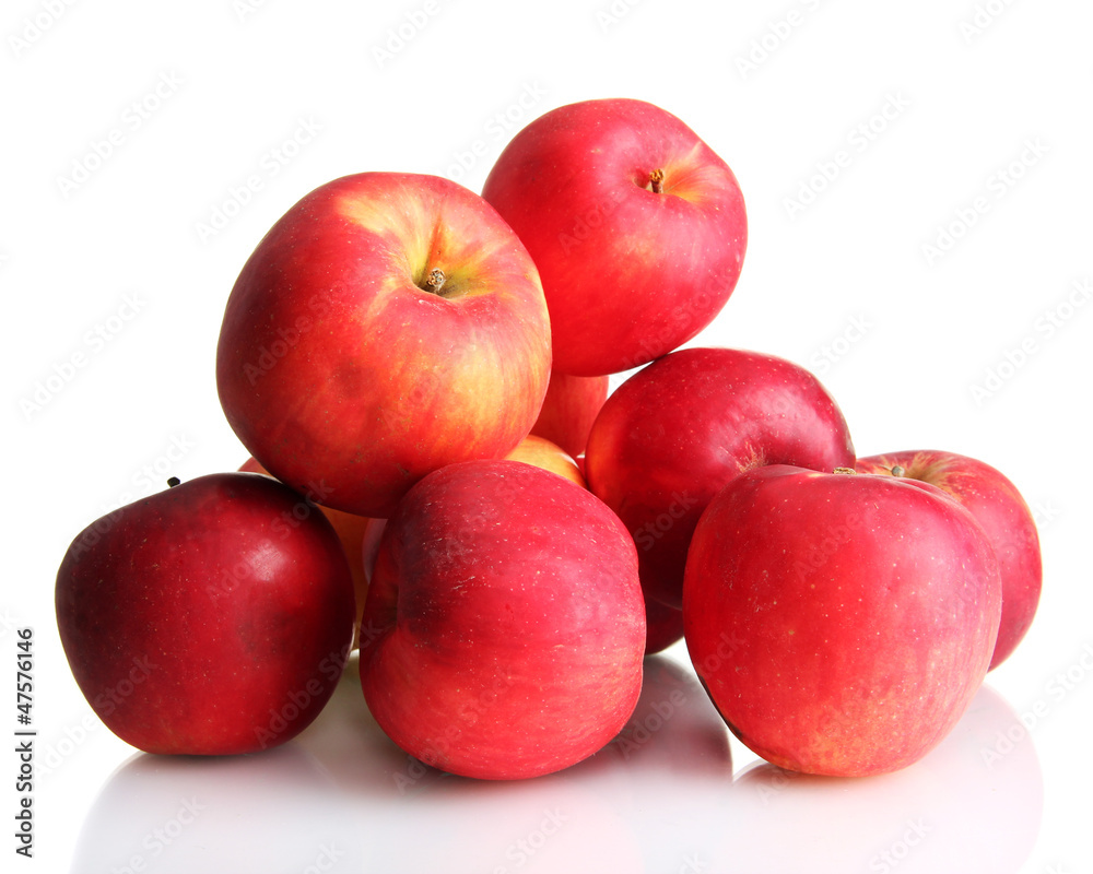 juicy red apples, isolated on white juicy red apples, isolated on white