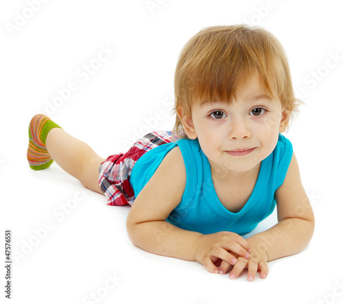 cute little boy, isolated on white